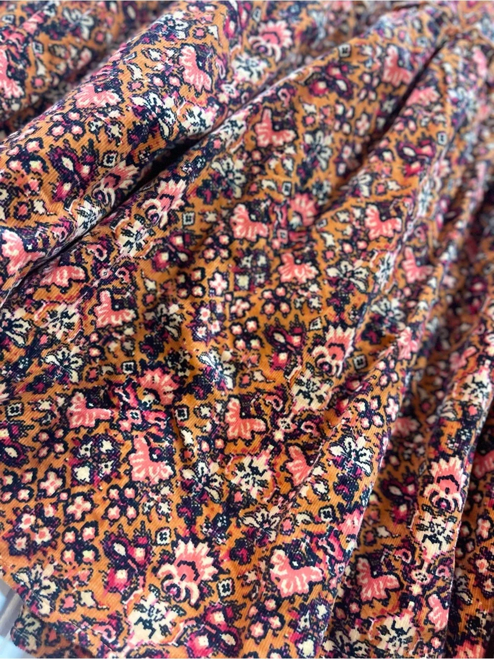 🍂 Free People Corduroy Floral Dress | Thanksgiving Boho Cottagecore